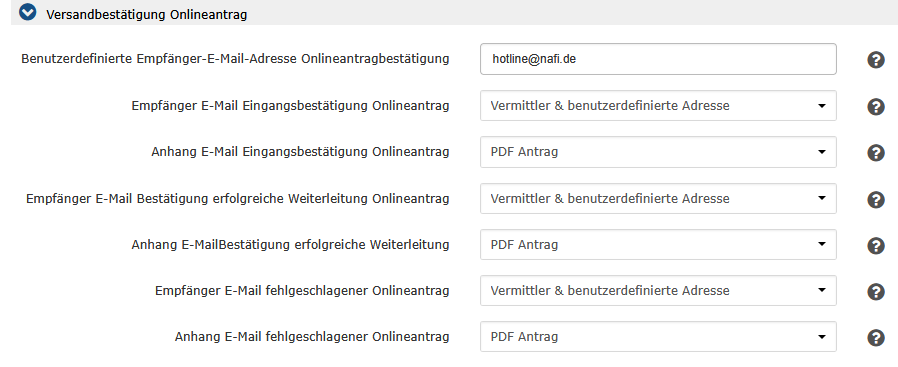 “Versandbestätigungen